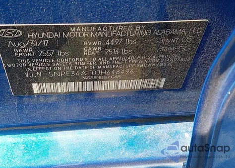 2018 Hyundai Sonata Sel z USA, uszkodzony, nr VIN 5NPE34AF0JH648496